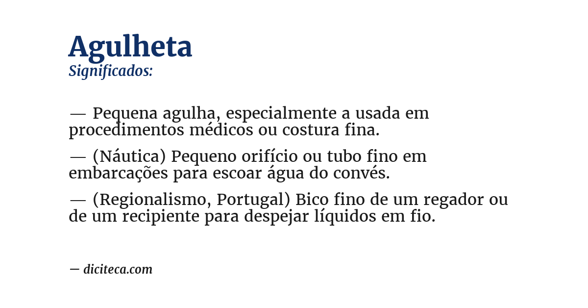 Significado de agulheta