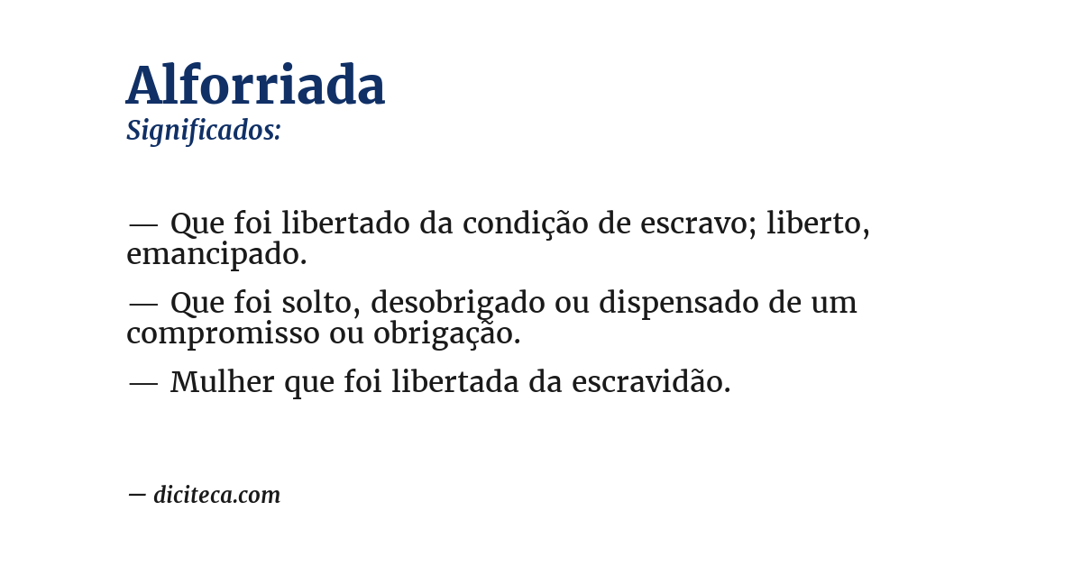 Significado de alforriada