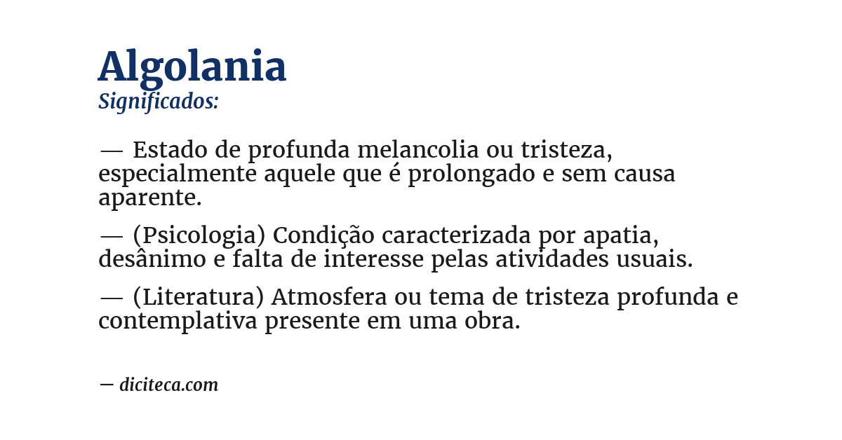 Significado de algolania