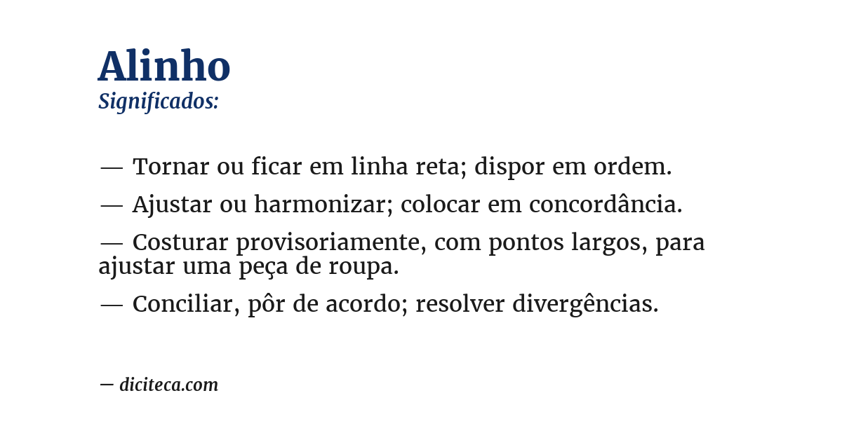 Significado de alinho
