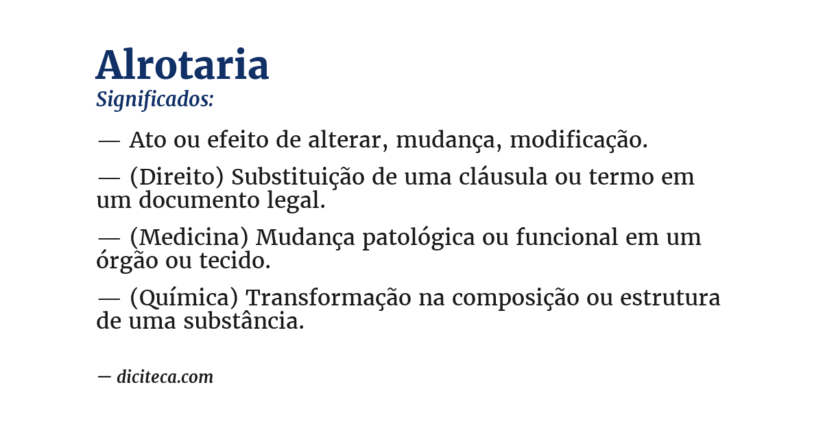 Significado de alrotaria