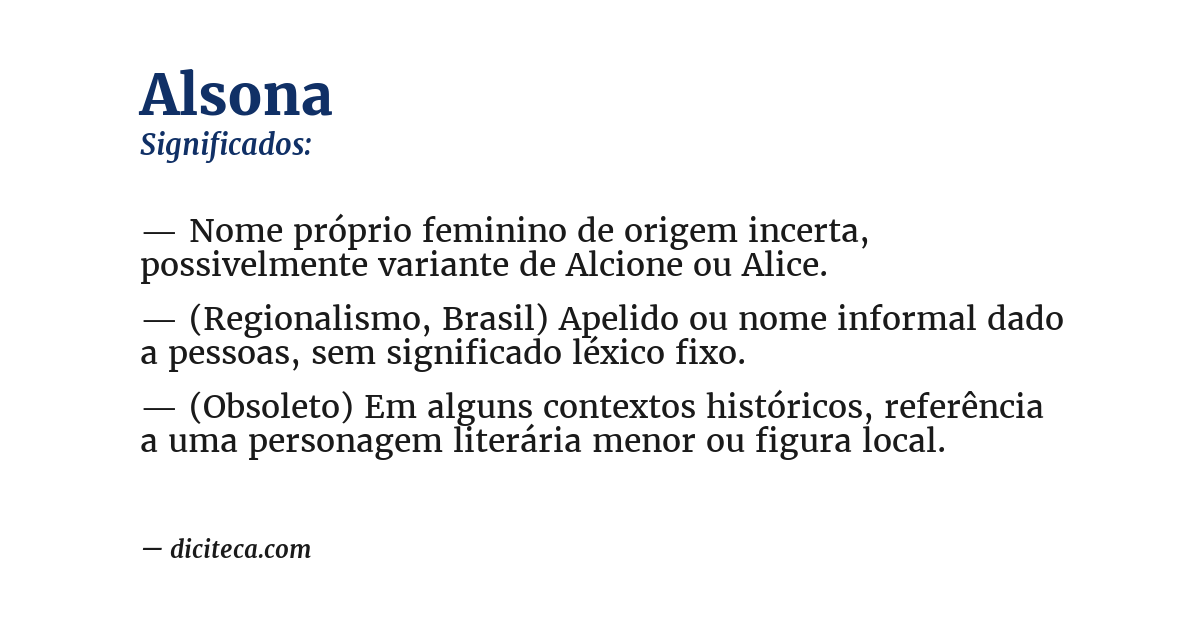 Significado de alsona