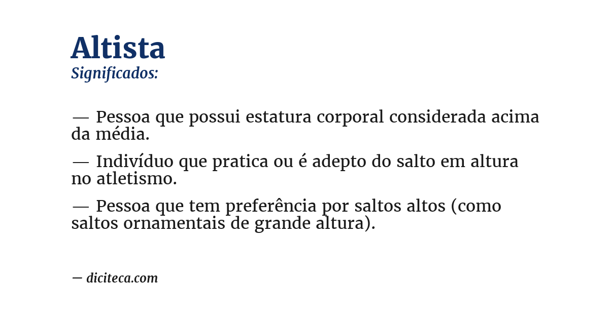 Significado de altista