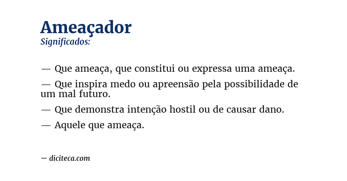 Significado de ameaçador