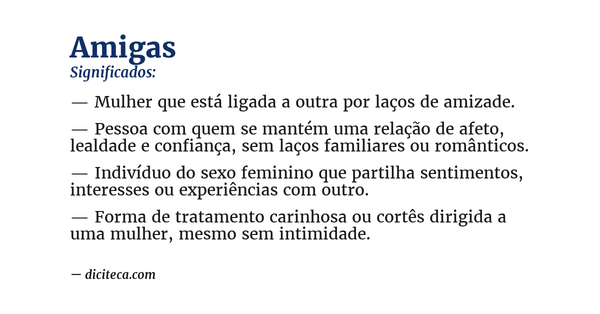 Significado de amigas