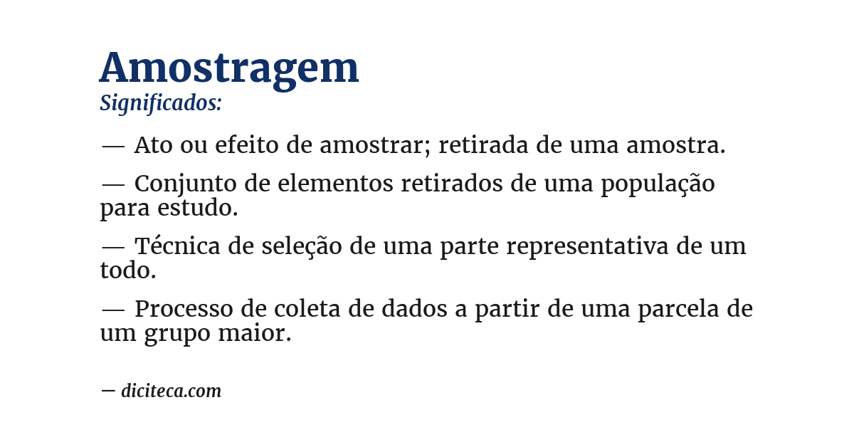 Significado de amostragem