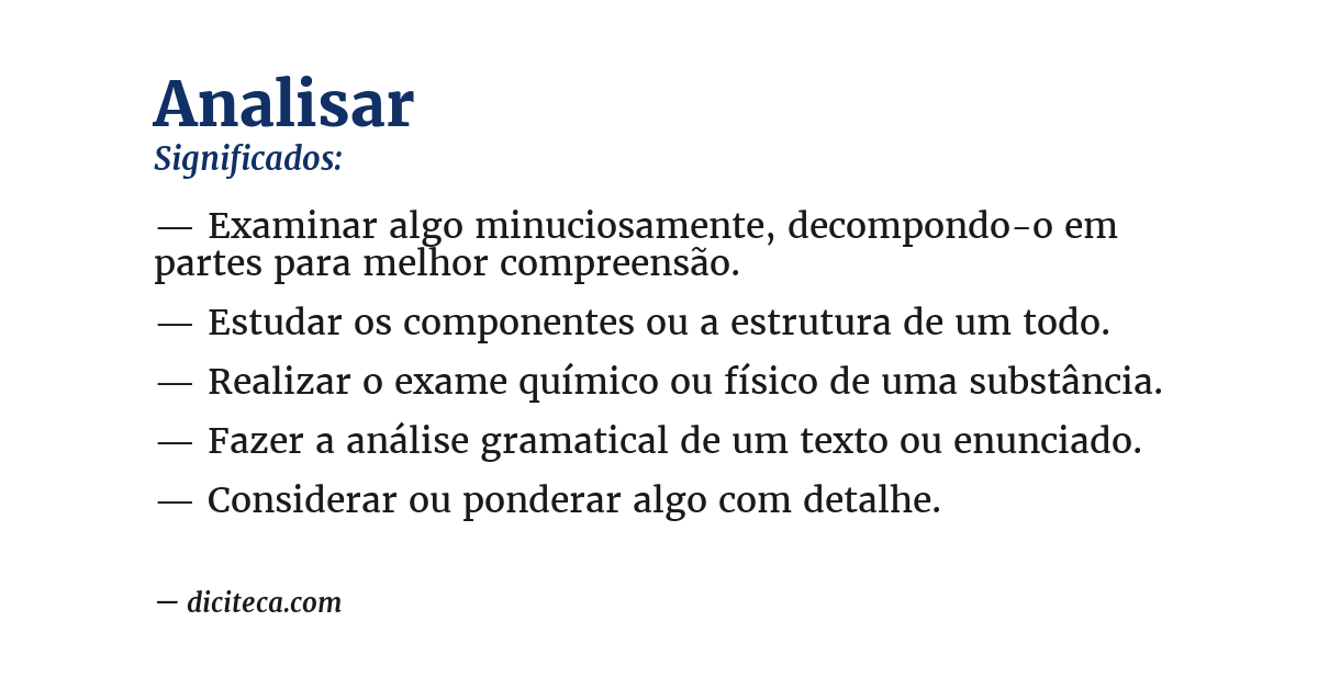 Significado de analisar