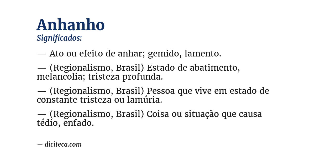 Significado de anhanho