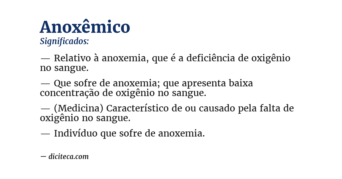 Significado de anoxêmico