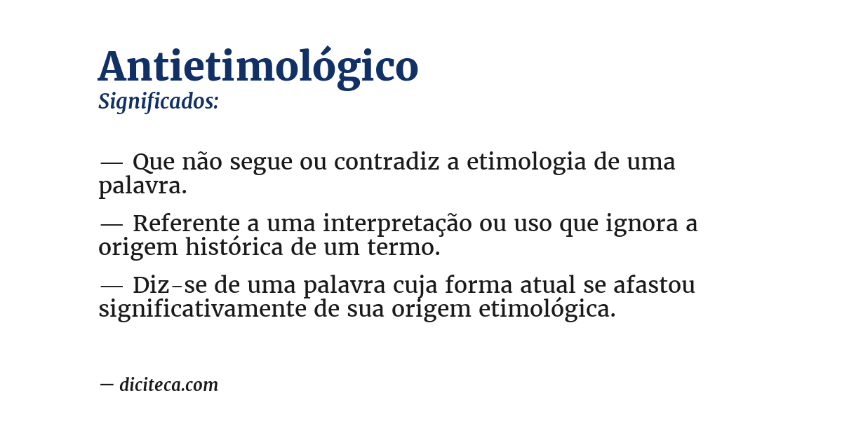 Significado de antietimológico