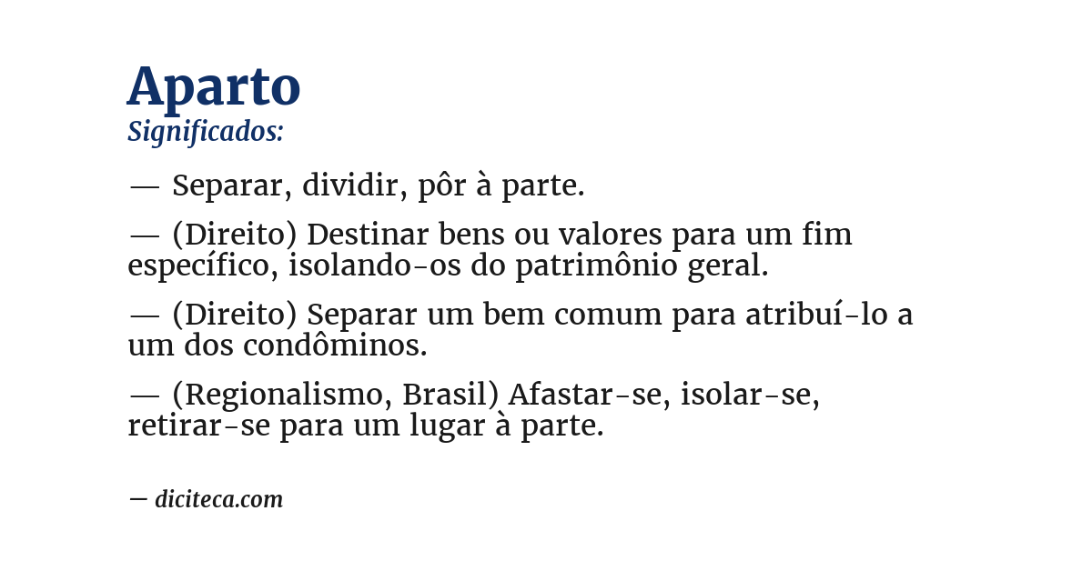 Significado de aparto