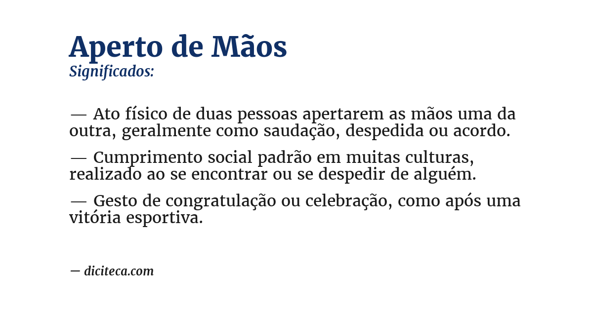 Significado de aperto de mãos
