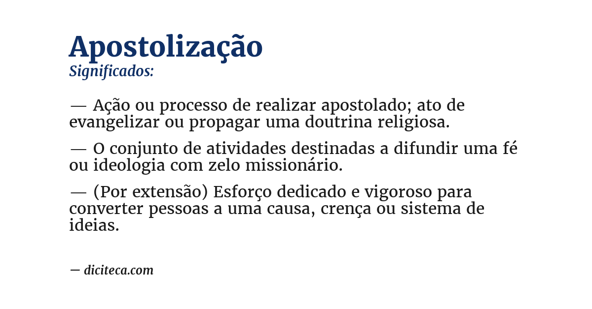 Significado de apostolização