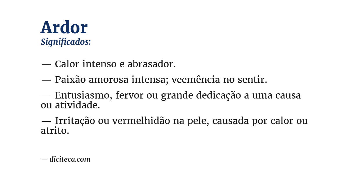 Significado de ardor