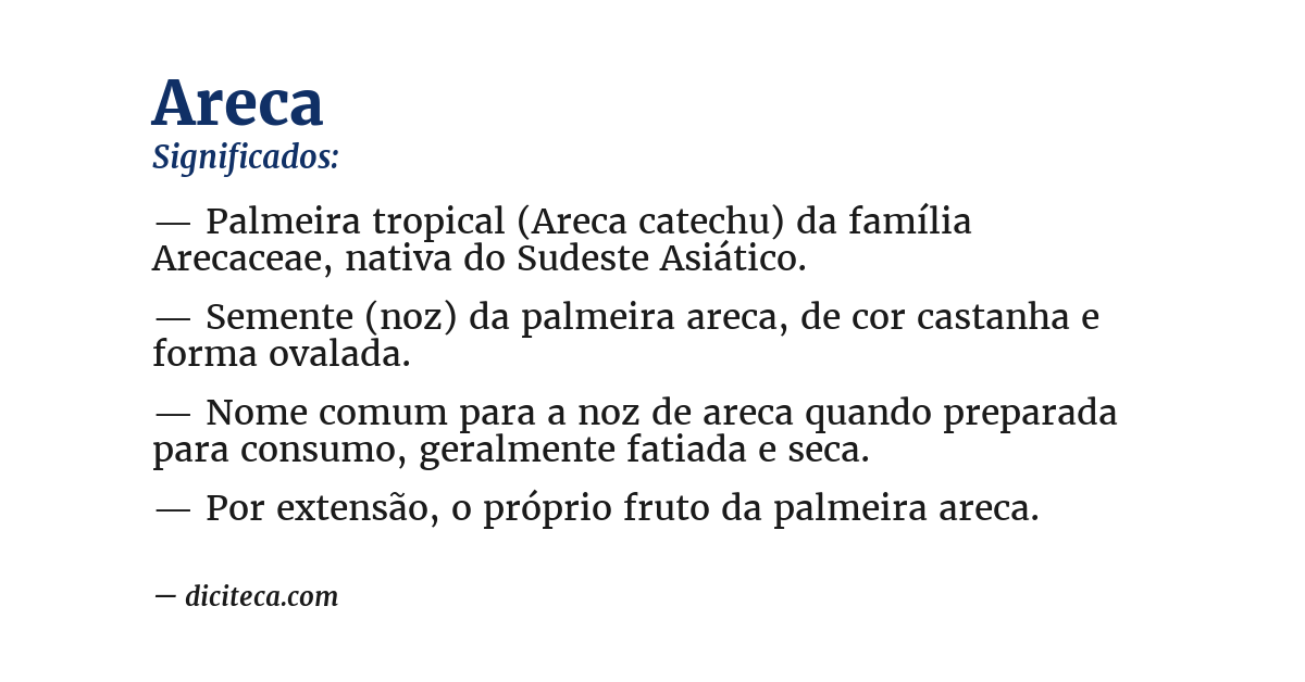 Significado de areca