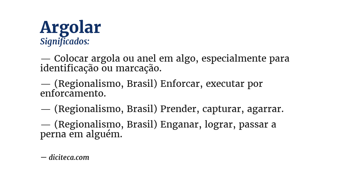 Significado de argolar