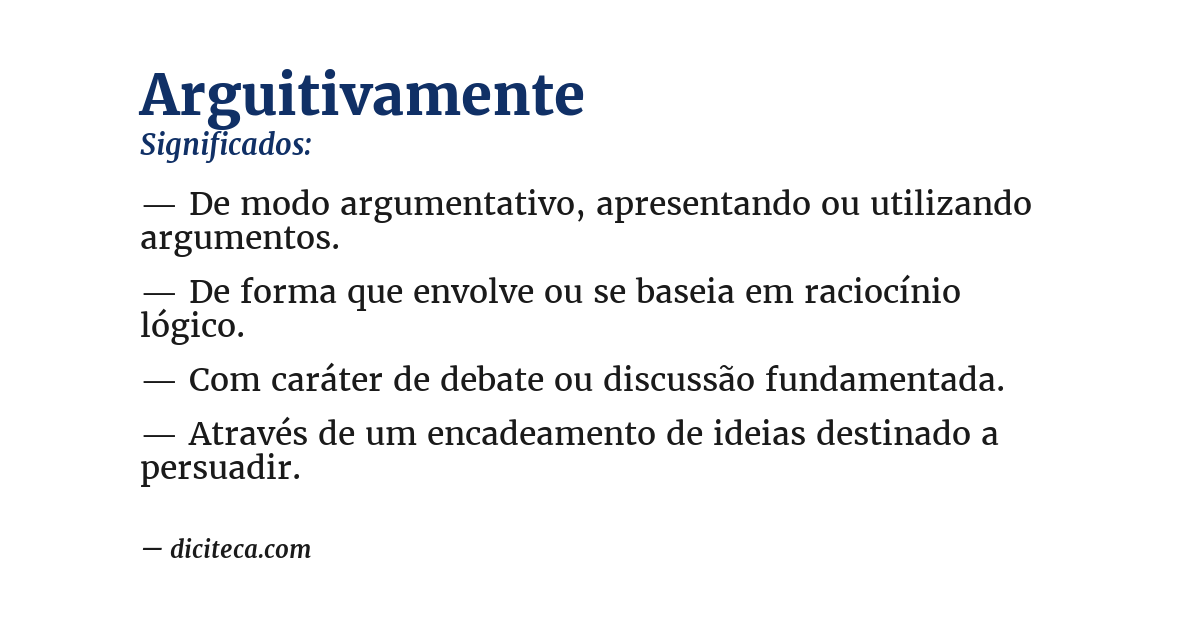 Significado de arguitivamente