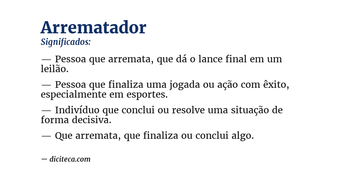 Significado de arrematador