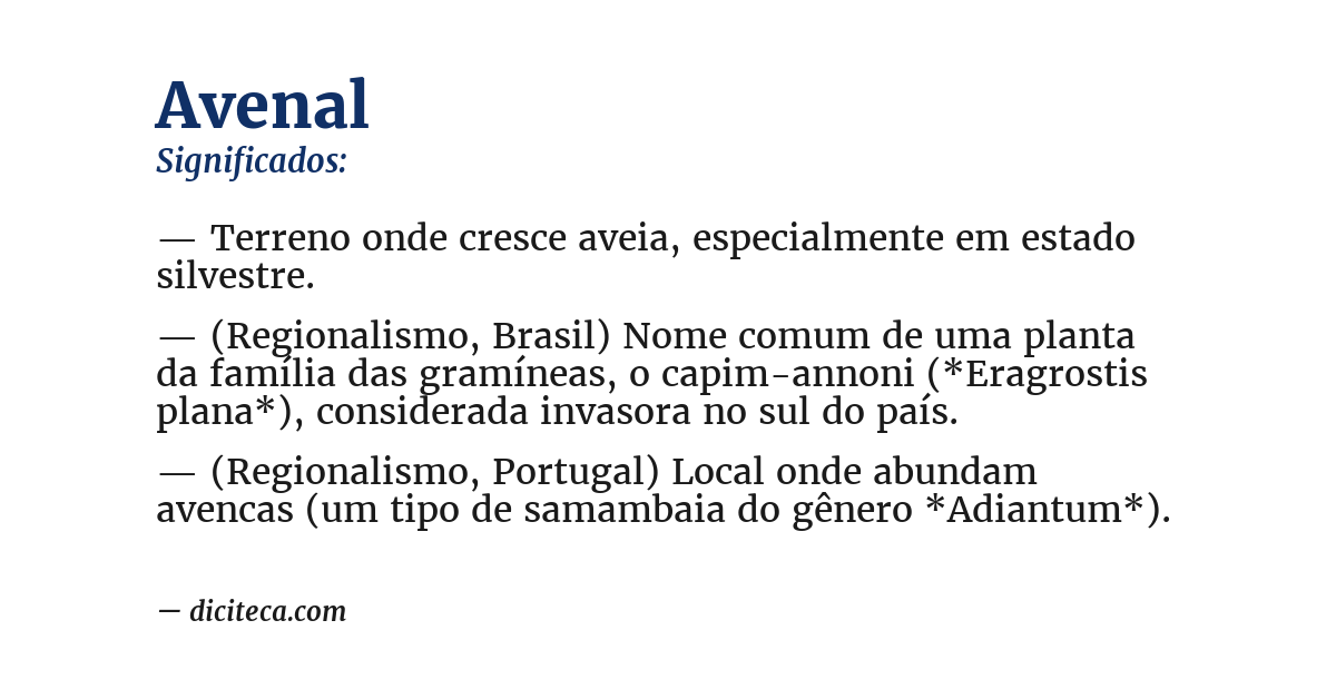 Significado de avenal