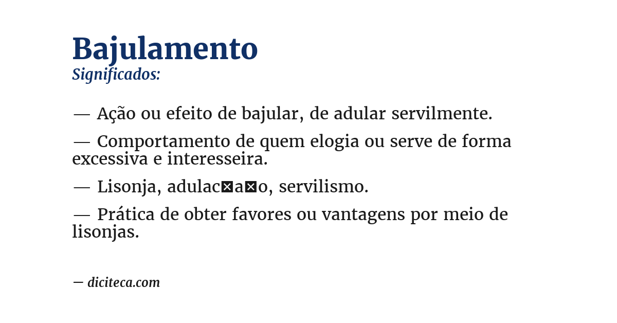 Significado de bajulamento