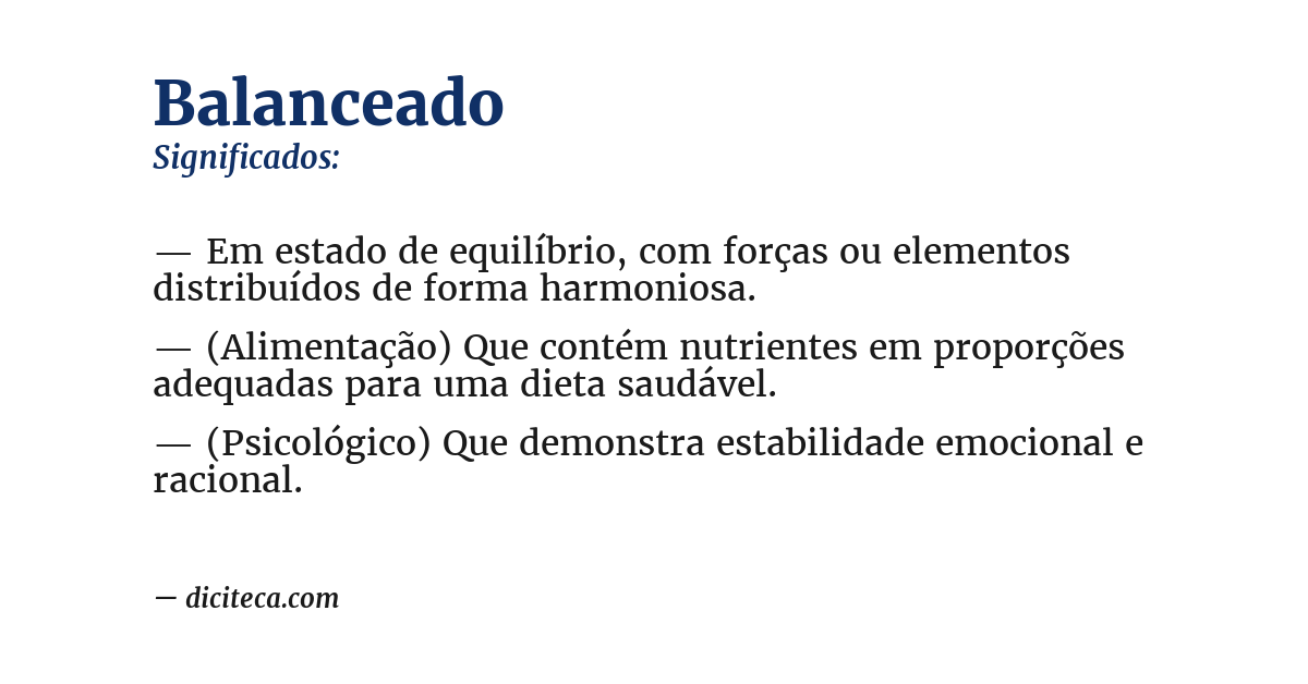 Significado de balanceado