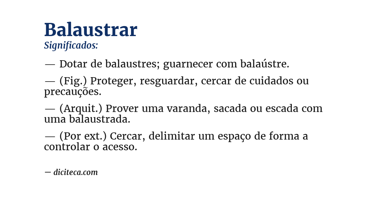 Significado de balaustrar