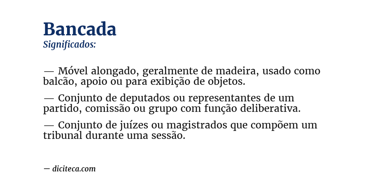 Significado de bancada
