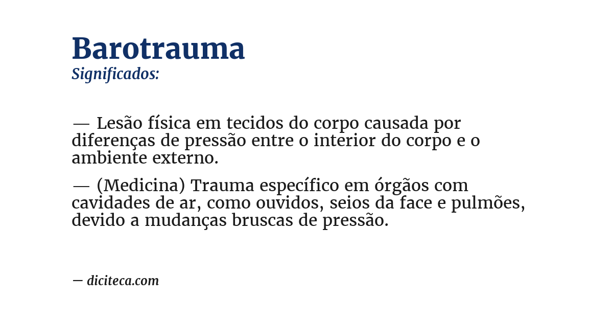 Significado de barotrauma