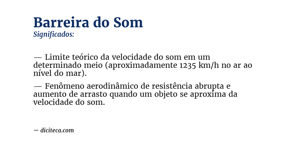 Significado de barreira do som