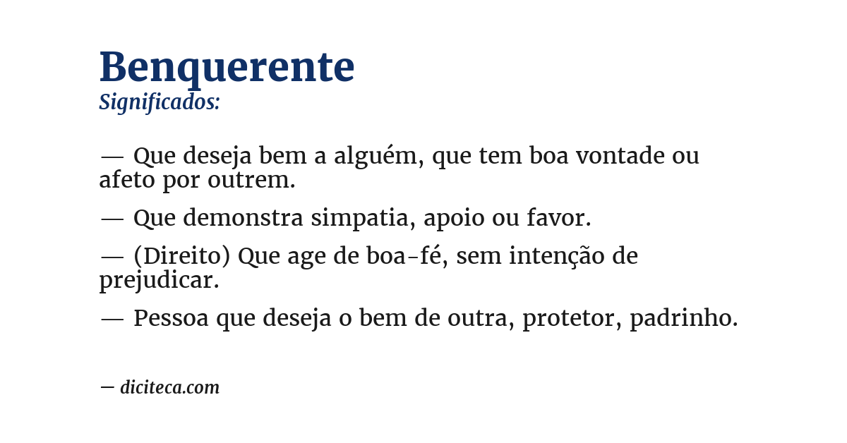 Significado de benquerente