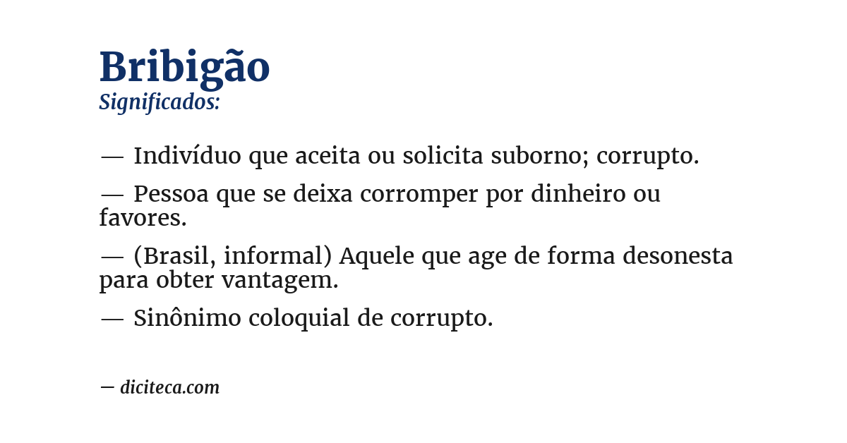 Significado de bribigão