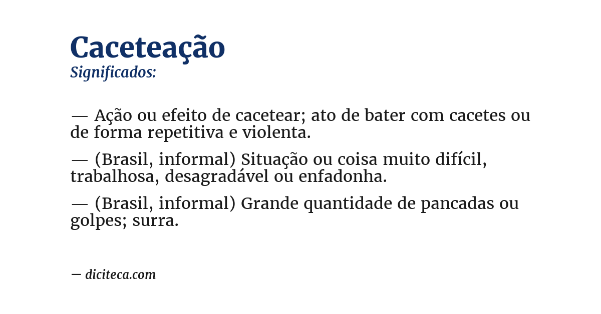 Significado de caceteação