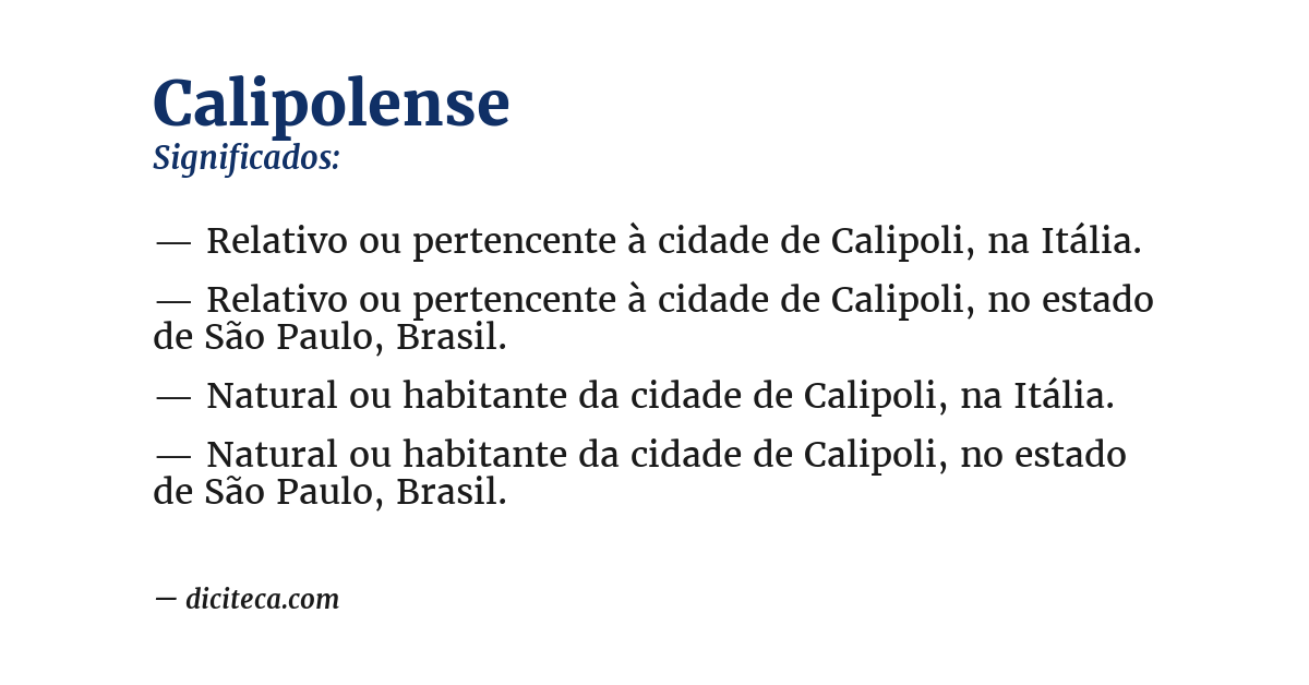 Significado de calipolense