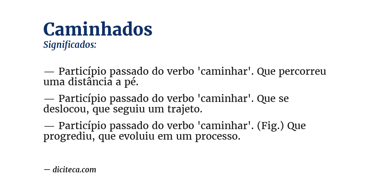 Significado de caminhados