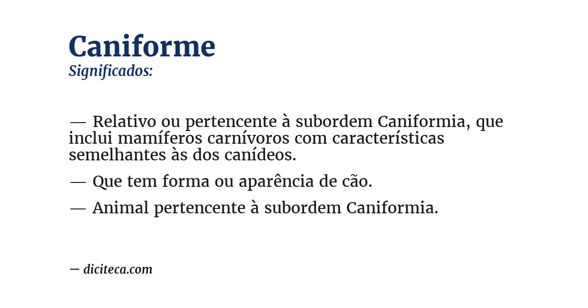 Significado de caniforme