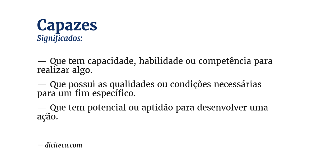 Significado de capazes