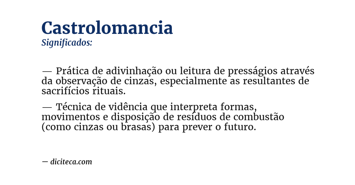 Significado de castrolomancia