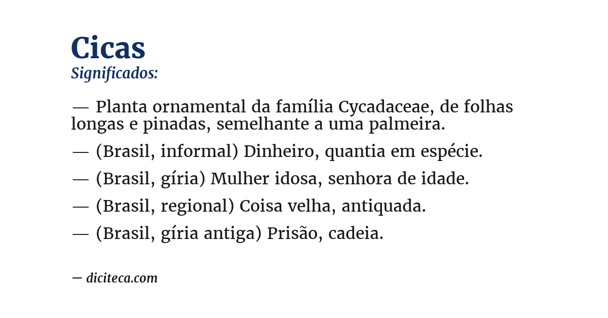 Significado de cicas