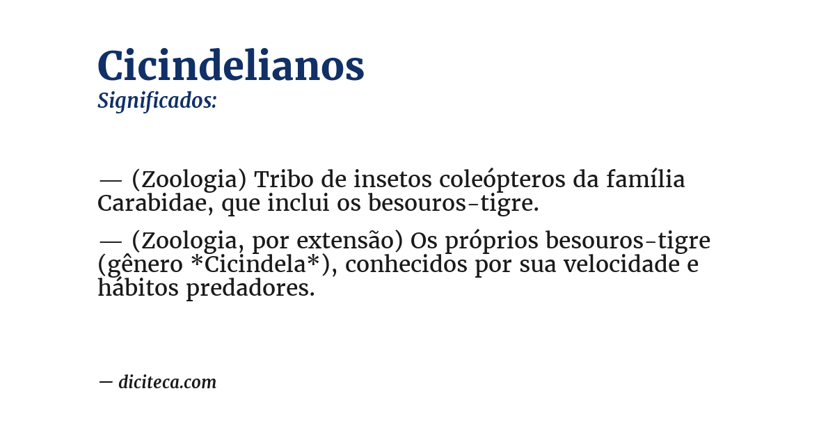 Significado de cicindelianos