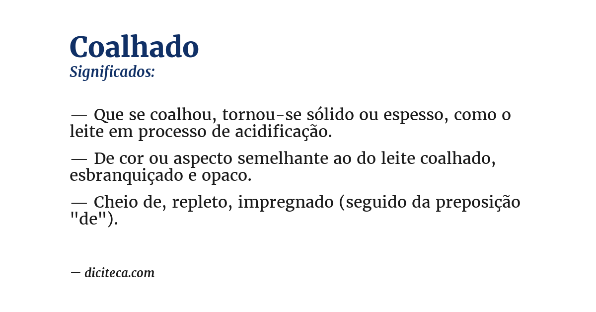 Significado de coalhado