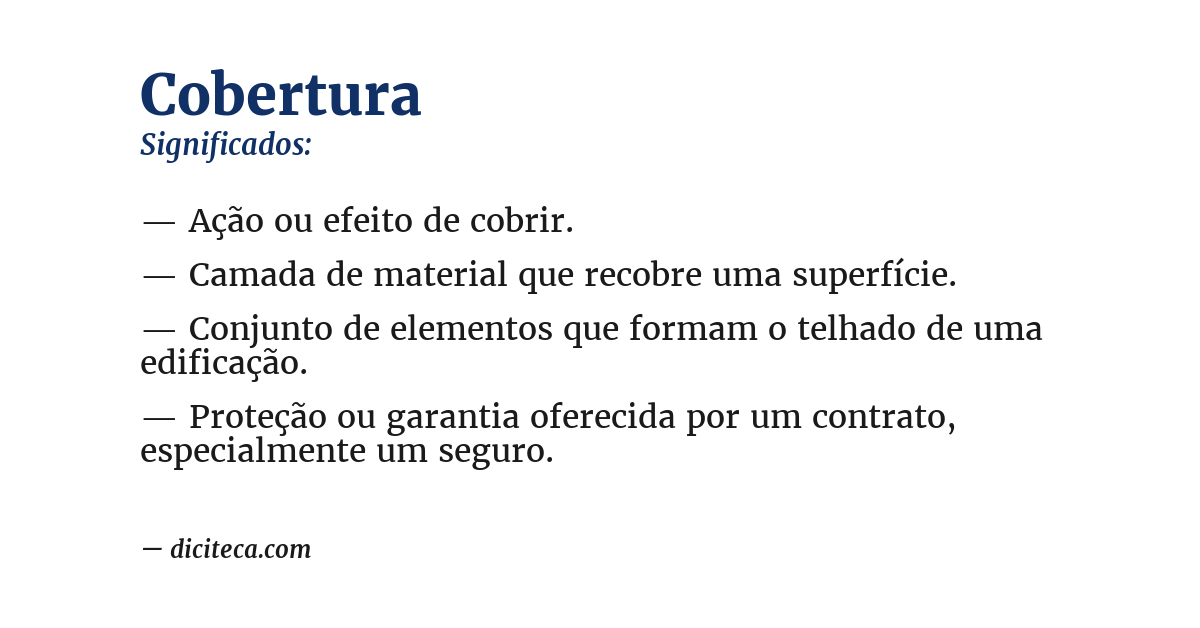 Significado de cobertura