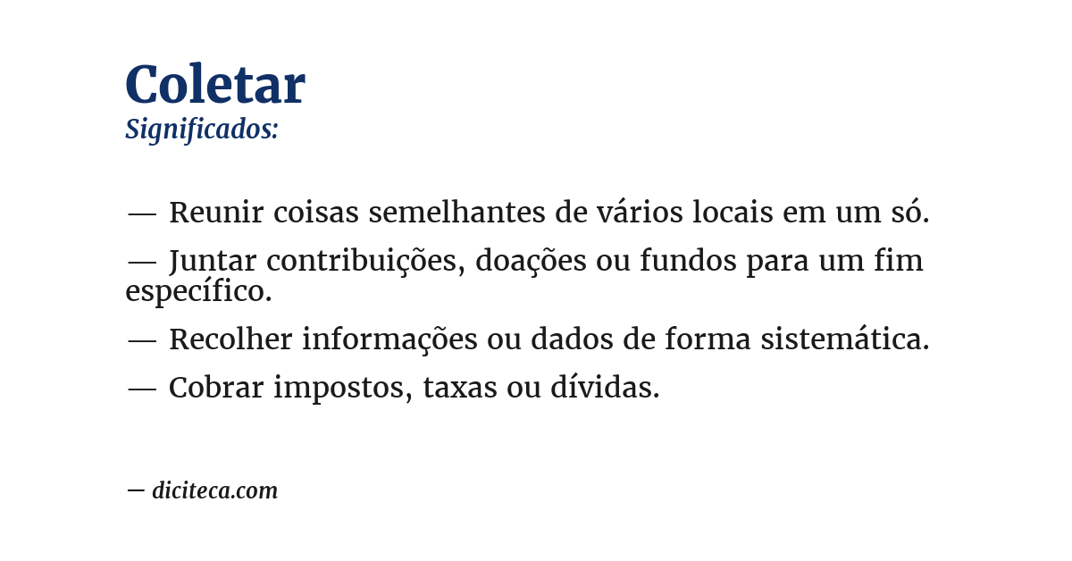 Significado de coletar