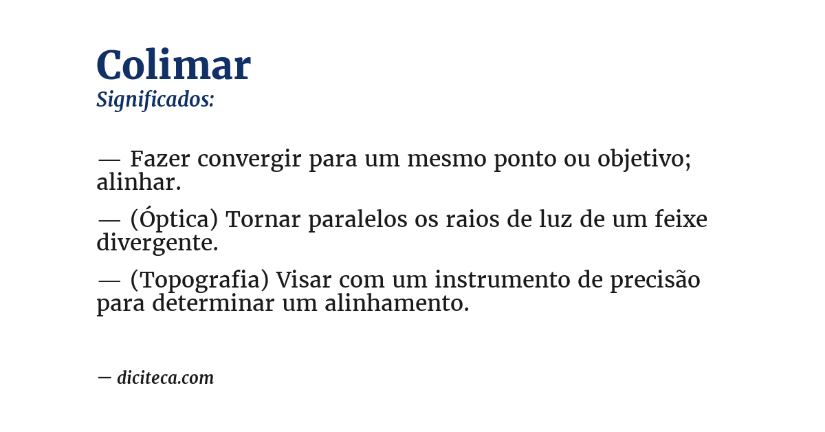 Significado de colimar