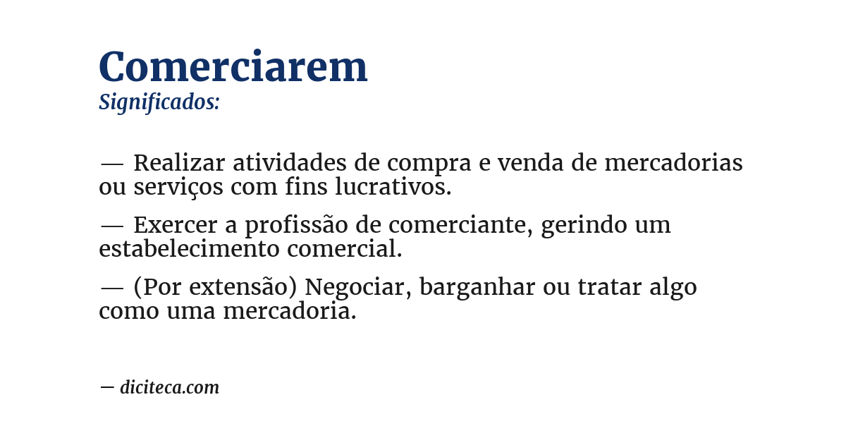 Significado de comerciarem