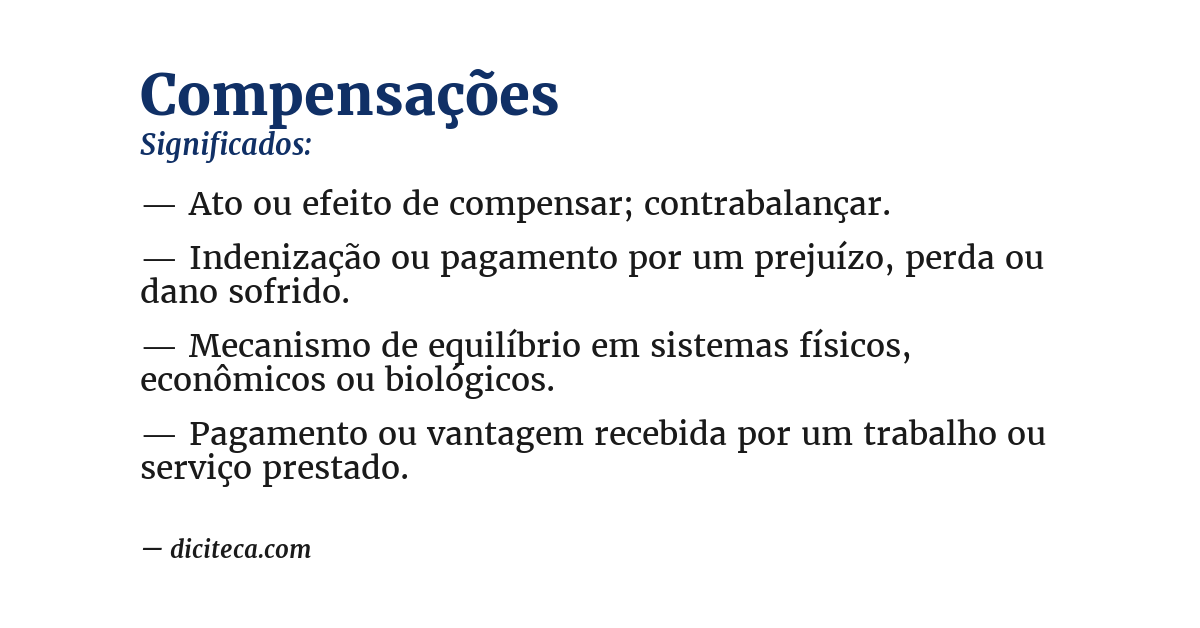 Significado de compensações