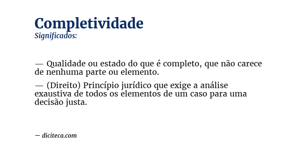 Significado de completividade