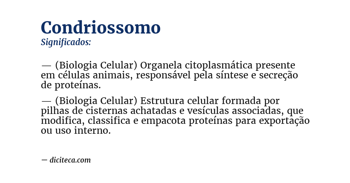 Significado de condriossomo