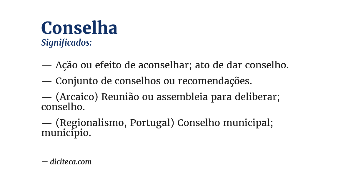 Significado de conselha
