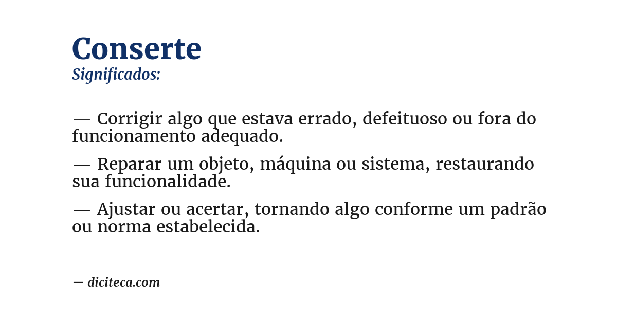 Significado de conserte