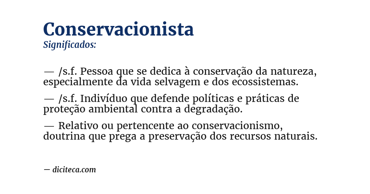 Significado de conservacionista